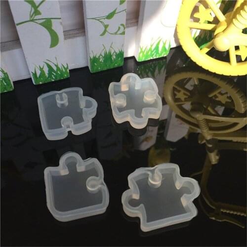 1pc Puzzle Piece Gemstone Crystal Epoxy Resin Mold Diy Jewelry Pendant Making Tools Epoxy Clear Silicone Mould