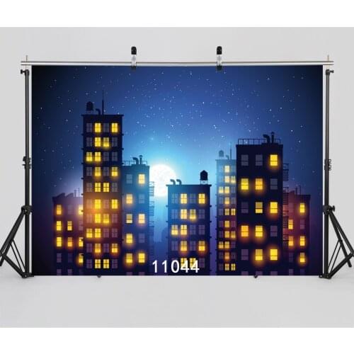City Night Buildings Hero Baby Birhday Party Comics Child Portrait Photo Background Photography Backdrops Photo Studio Photocall