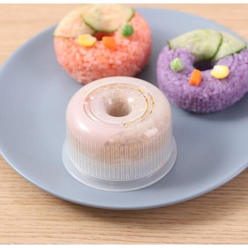 Donut Shape Onigiri Form Plastic Non-Stick Sushi Maker Set DIY Easy Rice Ball Press Mold Seaweed Making Kit Kitchen Accessories