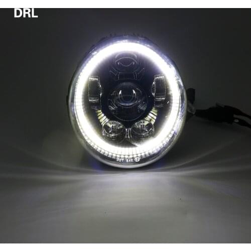 Chrome Black V-Rod Muscle Night Rod LED Motorcycle Headlight With White Angel Eyes For Harley V Rod VRSCF VRSC VRSCR 2002-2017