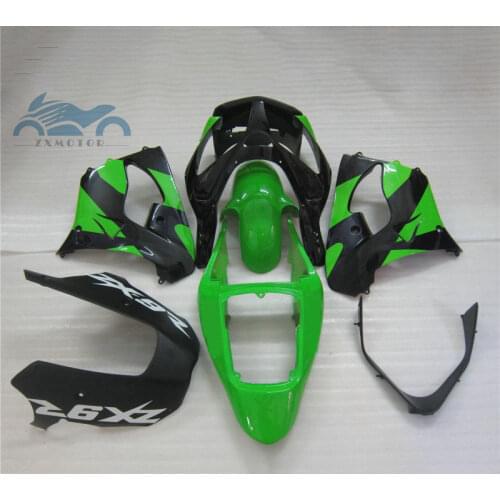 Customized fairing kits for KAWASAKI Ninja ZX9R 02 03 ABS plastic sports road fairings kit 2002 2003 ZX 9R green black body kit