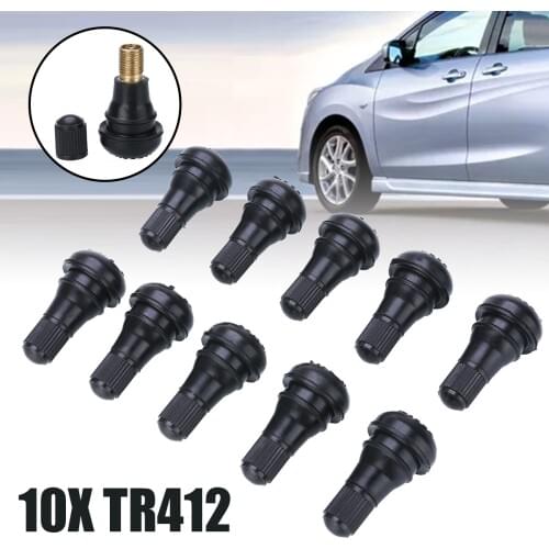 Wheel Tire Parts 10pcs/set TR412 Short SNAP IN Rubber Tyre Valves for Moped Motorcycle Car Quad Alloy Wheels