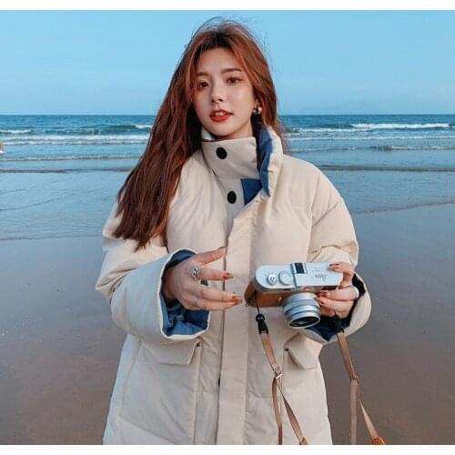 2020 Stand Collar Women Winter Jacket Cotton Padded Warm Short Female Coat Outwear High Quality coart Womens