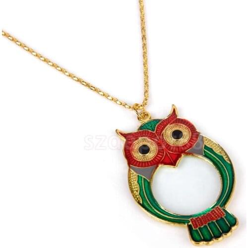 OWL Pendant Magnifier Magnifying Glass Necklace