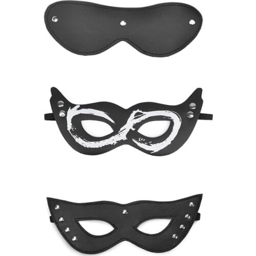 Eye mask PU leather Bondage Restraint Blindfold role play BDSM Exotic Accessories Tool Slave sex toy for couple game