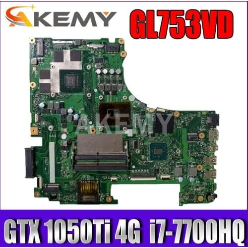 GL753VD Motherboard Main Board REV: 2.0 w/ GTX 1050Ti 4G GPU + i7-7700HQ 2.8Ghz CPU For Asus ROG GL753V GL753VE GL753VD Laptops