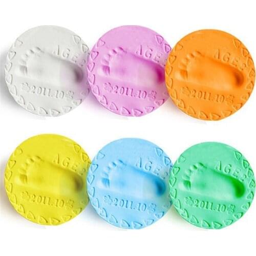 New Baby Footprint Ultra Light Stereo Baby Care Air Drying Soft Clay Baby Hand Foot Imprint Kit Casting DIY Toys Paw Print Pad
