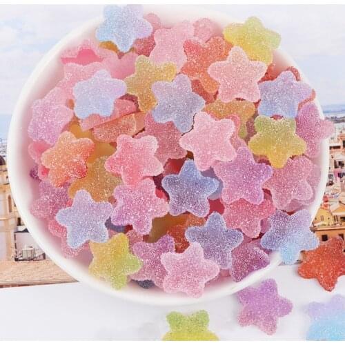 BoxiSlime Supplies DIY Resin Star Candy Slices Slime Charms Addition for Fluffy Clear Crystal Slime Clay In Stock