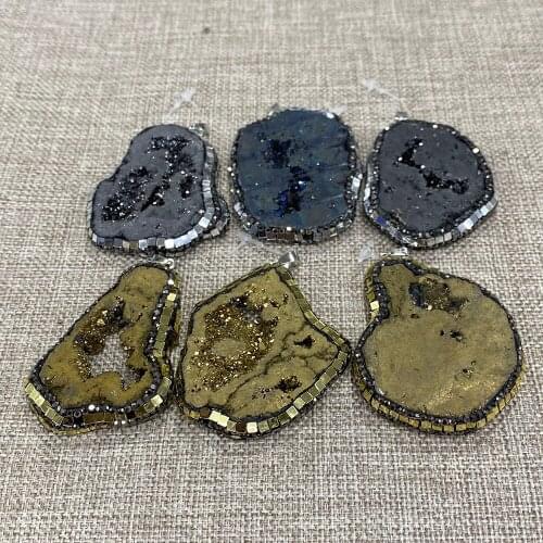 Irregular Cylindrical Resin Inlaid Diamonds Fashion Crystal Pendant DIY Jewelry Making Necklace Bracelet Size 35-70mm