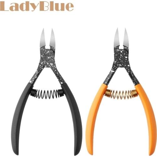 Stainless Steel Nail Scissors Cuticle Nipper Clipper Manicure Pedicure Dead Skin Remover Trimmers Orange Soft Nail Art Tool