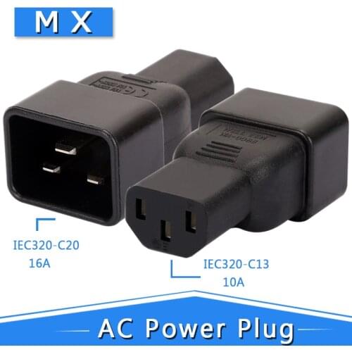 PDU PSU USP Power Adapters, IEC C20 Male to C13 Adapter, IEC C13 to C20 Adapter, Server Power Adapter, Conversion Adapter