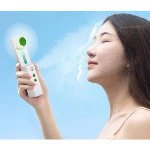 Portable Handheld USB Rechargeable Water Misting Spray Air Cooling Fan Cooler