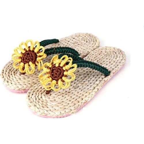 Hand Made Corn Husk Straw Sandals for Woman Japanese Sandals Geta Clogs Summer Cosplay Shoes Naruto Luffy One-piece Slippers