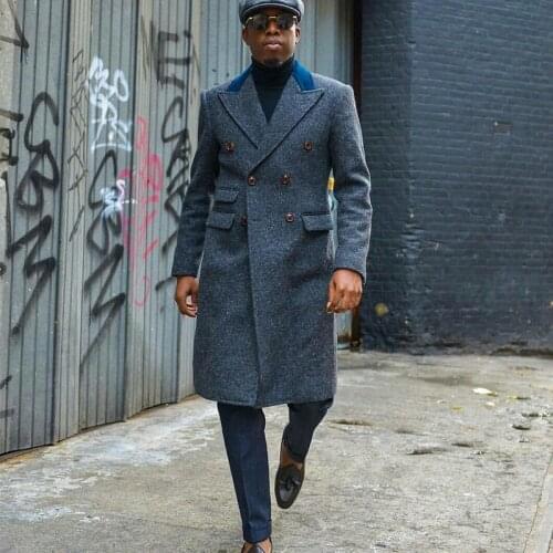 Warm Tweed Mens Coat Jacket Customize Winter Groom Thick Wedding Tailored Party Prom Business Blazer Only One Piece