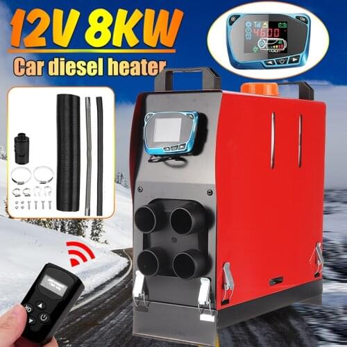 All In One Air diesels Heater 1KW-8KW Adjustable 12V One Hole Car Heater For Trucks Motor-Homes Boats Bus +LCD key Switch+Remote