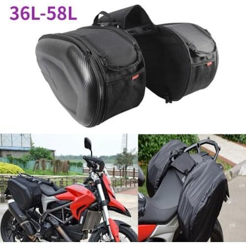 Waterproof Motorcycle Tail Luggage Suitcase Saddle Bag PU Oxford Moto Side Helmet Riding Travel Bags With Rain Cover