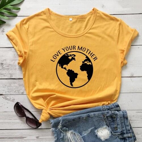 Love Your Mother Vegan T-shirt Casual Save The Planet Ethical Tshirt Women Graphic Organic Environment Tees Tops Drop Shipping