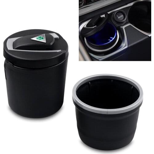 Green Delta Four Clover Badge Car Portable Storage Ashtray For Alfa Romeo Giulietta Spider quatrefoil Car Styling Accessories