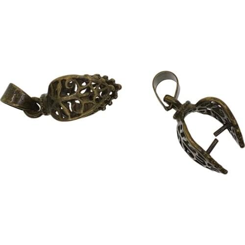 10 Pieces Bronze Tone Pinch Clip Bails Connectors For Necklace Earrings