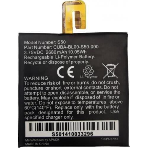 10pcs /lot 2680mAh 10.05Wh CUBA-BL00-S50-000 Repalcement Battery For CATS50 S50 Bateria Batterij Batteries