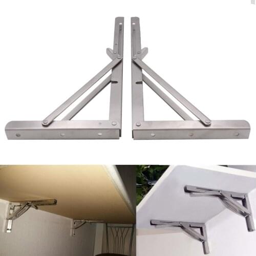 2pcs Stainless Steel 304 Wall Mounted Folding Table Shelf Support Bracket Triangle Bracket 250KG Load heavy duty 12