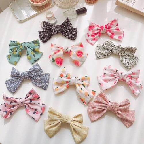 20 PCS/lot Summer Style Fresh Net Yarn Fruit Bow Spring Clip Back Head Hairpin Hair Accessories for Women