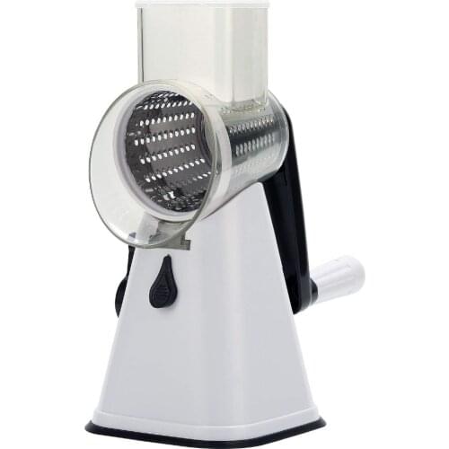 2019 Vegetable Mandoline Chopper,Vegetable Slicer,Swift Rotary Drum Grater Vegetable Cheese Cutter Slicer Shredder Grinder(White