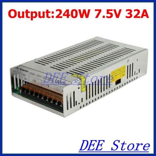 240W 7.5V(6.75V~8.25V) 32A Single Output Adjustable Switching power supply unit for LED Strip light Universal AC-DC Converter