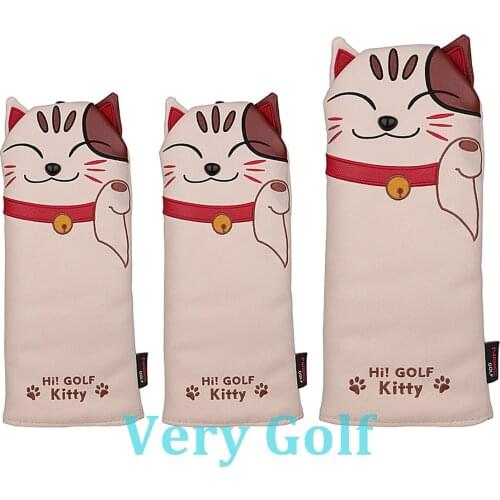 3pcs Kitty Cat Shaped Golf Driver Fairway wood Head Cover Golf Club Cover for Driver Fairway woods