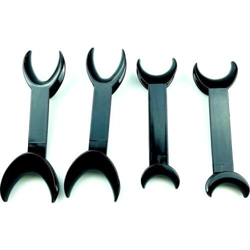 4Pcs black Double-headed T-Shape Intraoral Cheek Lip Retractor clear Dental Intraoral Mouth Expanders