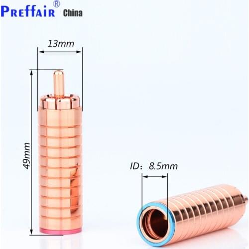 4/pcs R1762 Red copper plated RCA interconnect plug audio cable plug