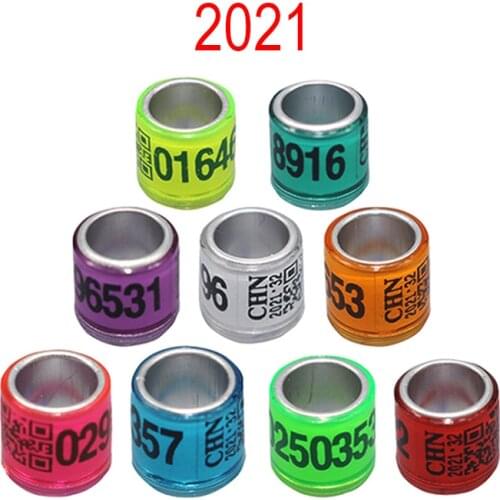 50 Pcs 2021 Multicolor Pigeon Foot Ring With Word Earrings Quality Durable Bird Ring Racing Pigeon Foot Ring Bird Tools
