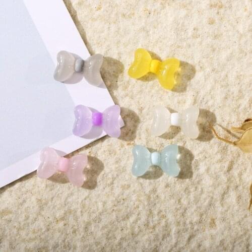 50Pcs/Lot Nail Art Charms Matte Bowtie Shaped Cute Resin Rhinestones Manicure UV Gel Accessories Nail DIY Crafts Nail Supplies