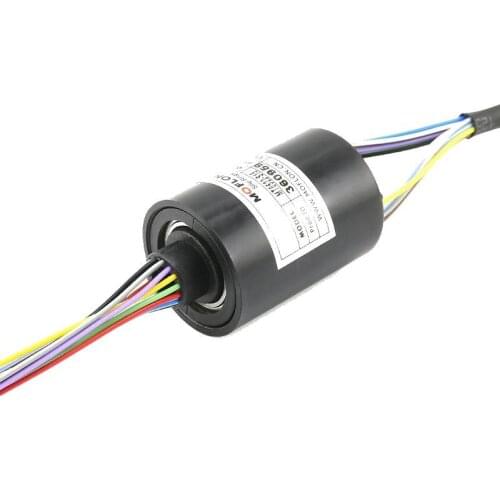 ABS 5mm Hole 2/4/6/8/10/12/15 Wire 2A 600V 22mm O/D 250Rpm Capsule Slip Ring 600V For Monitor Robotic IP51 300mm Lead