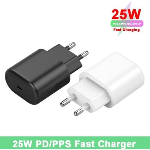 25W PD3.0 Fast Charging Adapter For iPhone 12 Pro Max 11 XS Max PPS Quick Charger For SAMSUNG Note 20 10+ S21 Ultra S20 FE QC3.0