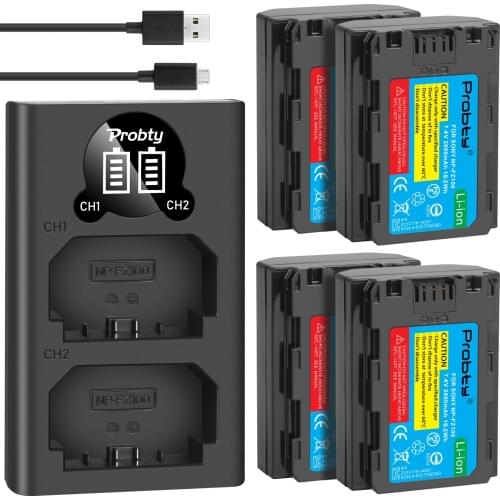 2600mAh NP-FZ100 NPFZ100 NP FZ100 Battery + LED Dual USB Charger for Sony NP-FZ100, BC-QZ1, Sony a9, a7R III, a7 III, ILCE-9