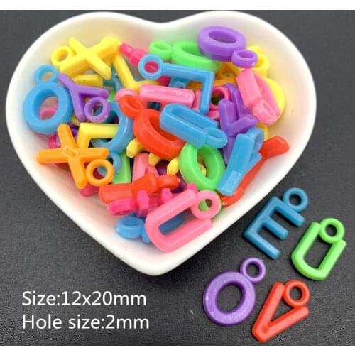 30pcs 20mm Acrylic Beads Letter Shape Mixed Colors Beads For Jewelry Making DIY Earrings Necklace Bracelet Accessories