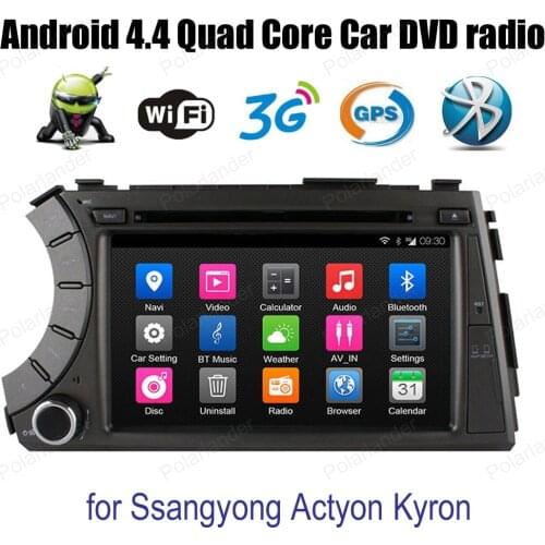Android4.4 Car DVD radio For Ss/angyong A/ctyon K/yron Support BT 3G WiFi DAB + OBDII TPMS GPS Mirror Link 7 inch Quad Core