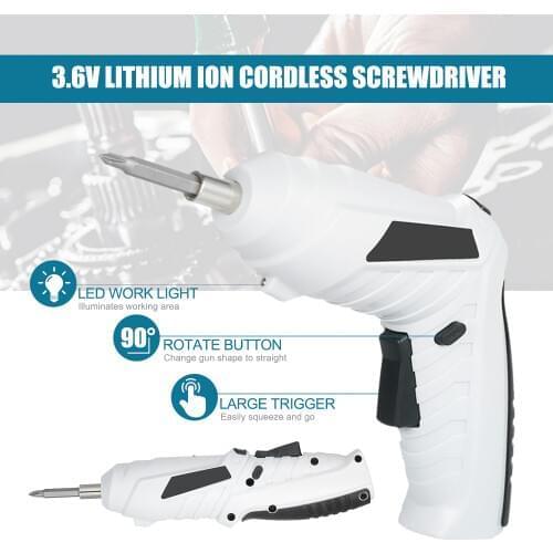 Cordless Screwdriver 1300mAh USB Rechargeable Electric Screwdriver Adjustable 2 Position Drill Screwdriver 6Nm Electric Drill