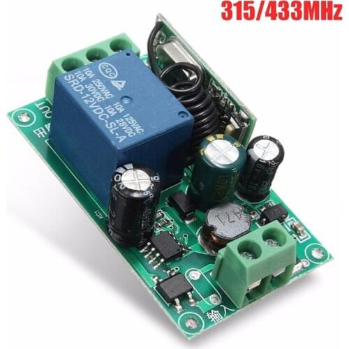 220V 1 Channel Wireless Relay RF Remote Control Switch Heterodyne Receiver 315/433MHZ