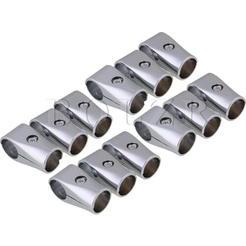 BQLZR 12 x Aluminum Alloy Pipe Clamps Connector for 32mm ID Round Tube Adapter