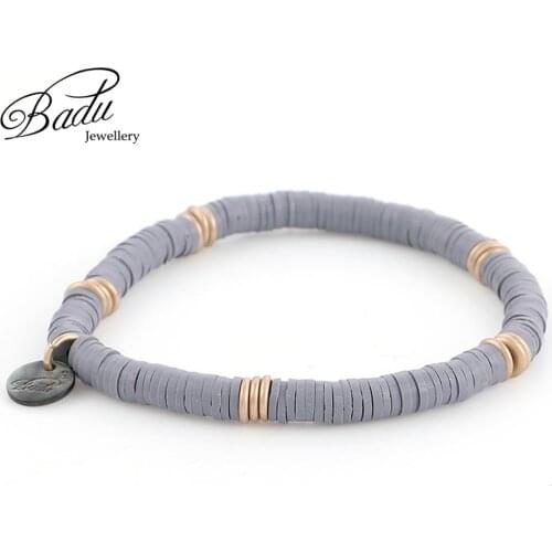 Badu Polymer Clay Beads Bracelet Boho Jewelry Gift for Women Halloween Jewelry Beaded Charms Bracelet Wholesale