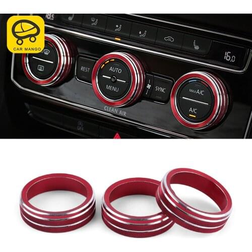 CarMango Car Accessories Center Console Media Switch Knob Circle Ring Frame Trim Cover for Volkswagen Atlas Teramont 2017-2019