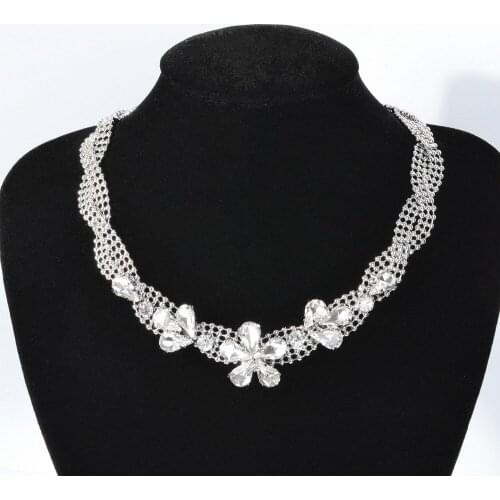 H060115 Clavicle Chain Pendant Necklace Woman Rhinestone Jewelry Close To The Neck New Fashion Wild Party Accessories