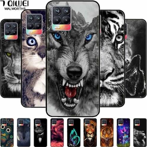 For Realme 8 Case 6.4 inch Cartoon Silicone Soft Black TPU Bumper Cover for Realme 8 Pro Phone Case Realme8 Global Funda 2021