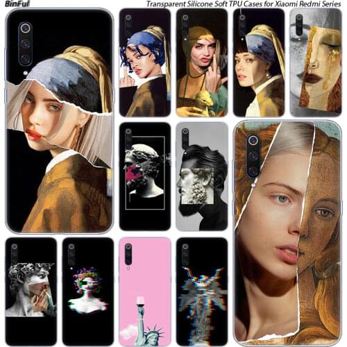 Collage David Mona Lisa art Case For Xiaomi Pocophone F1 9T 9 9SE 8 A2 Lite A1 A2 Mix3 Redmi K20 7A Note 4 4X 5 6 7 Pro S2 Cover