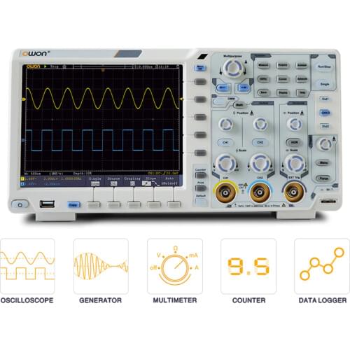 Owon XDS3202E Digital Storage Oscilloscope Portable 2 Channels 8bits 200Mhz Bandwidth 1GS/s 8"Inch USB Oscilloscopes Kits