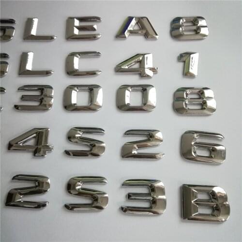 For Mercedes Benz W124 W211 E-CLASS E220 E420 E430 C S R AMG GLA GLK CLS ML E A B Trunk Rear Emblem Badge Chrome ABS Letters