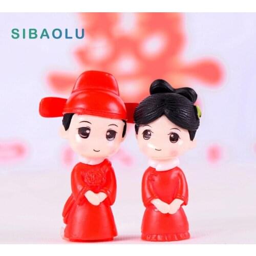 Champion Lover Figurines Wedding Doll Miniatures Couple models home decor Fairy Garden Marriage house Decoration DIY accessories