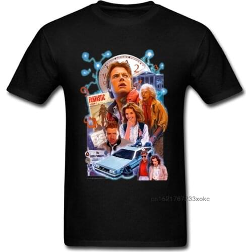T-shirt Men Back To The Future Tshirt Marty & His Fusion Powered Future Car 3D T Shirt Science Fiction Movie Tops Delorean Tees